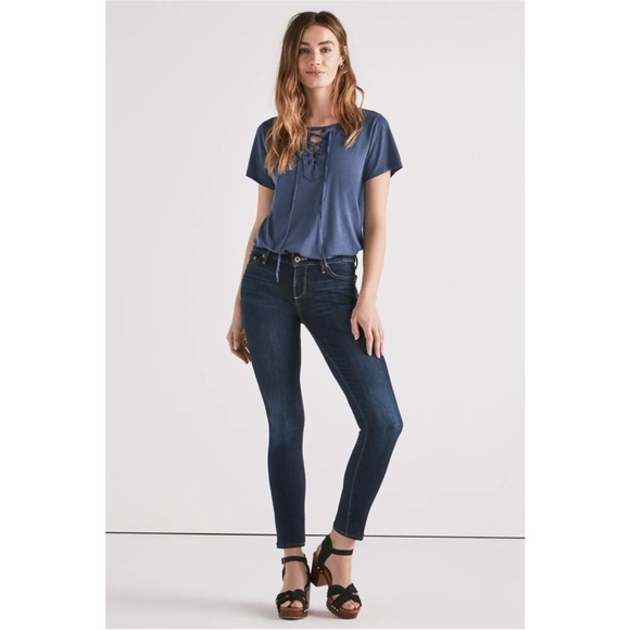 Lucky Brand Denim - Lucky Brand Lolita Stretchy Mid Rise Medium Washed Denim Skinny Jeans 14/32